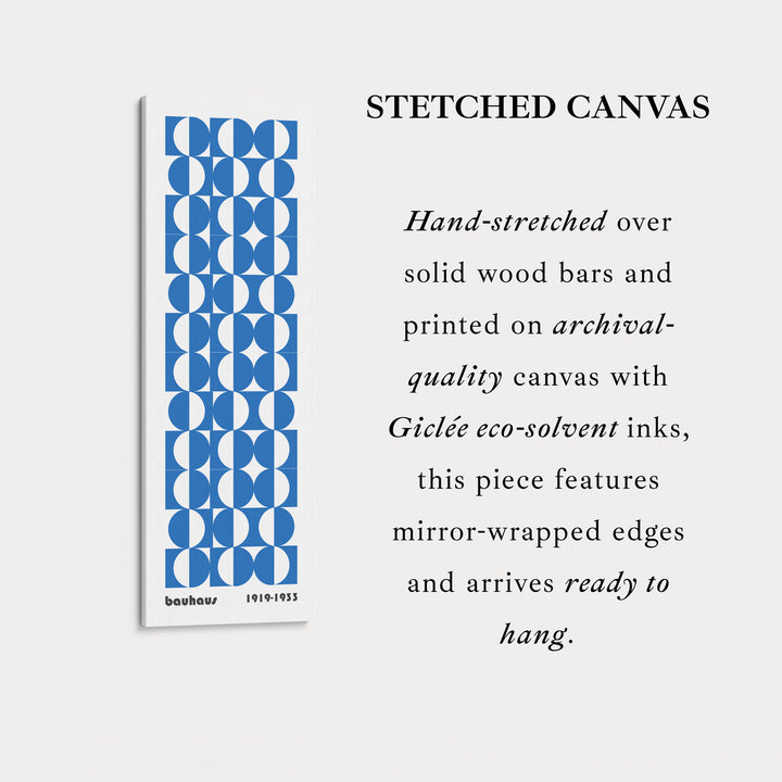 Vertical Blue & White Wall Art Bauhaus Mid Century