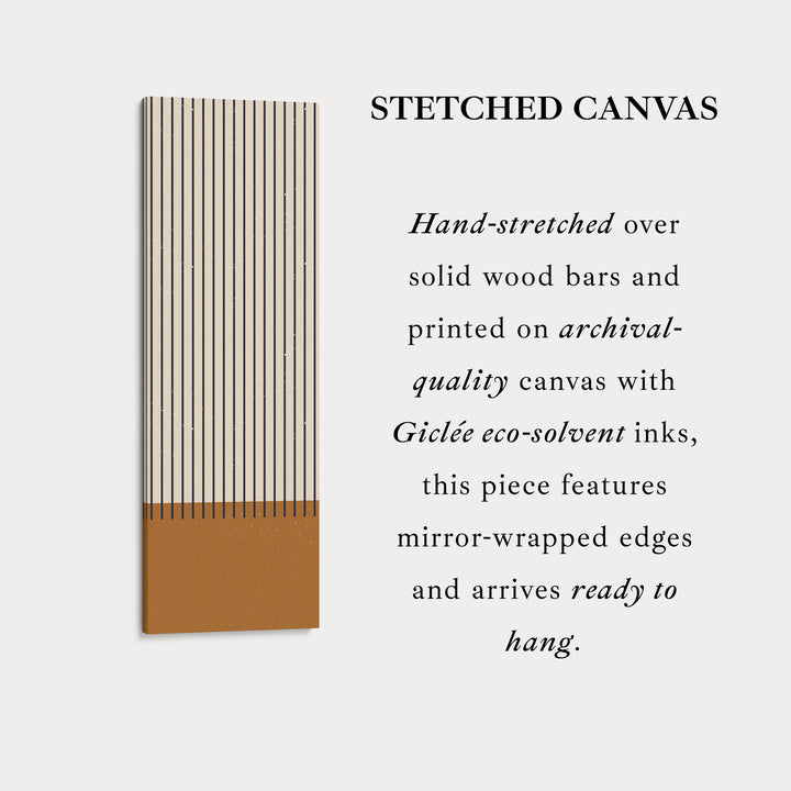 Minimalist Sun and Stripes Narrow Vertical Canvas Wall Art for Entryway or Bedroom