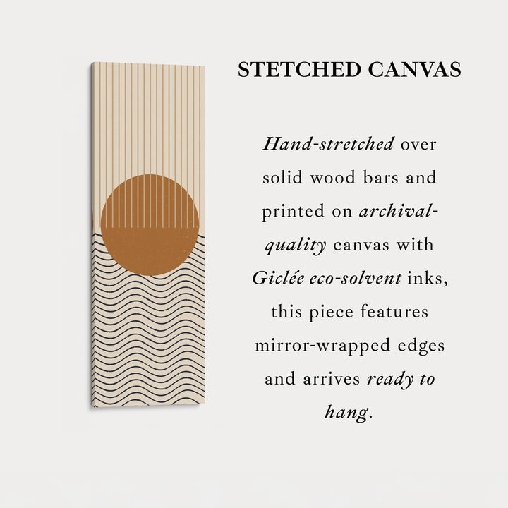 Lever de soleil sur les vagues Toile murale verticale minimaliste pour chambre ou espace de méditation