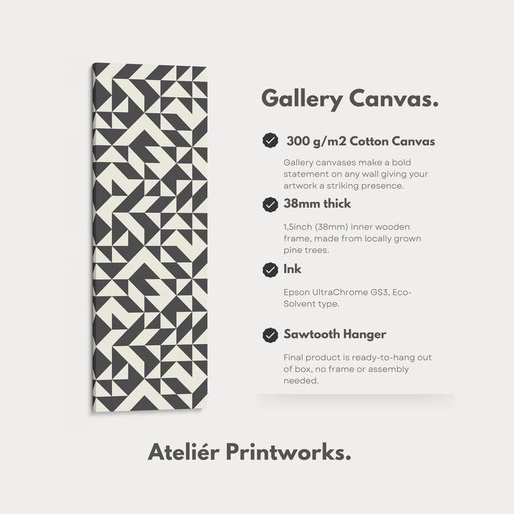 Geometric Arrows Long Narrow Canvas Wall Art for Hallway or Office