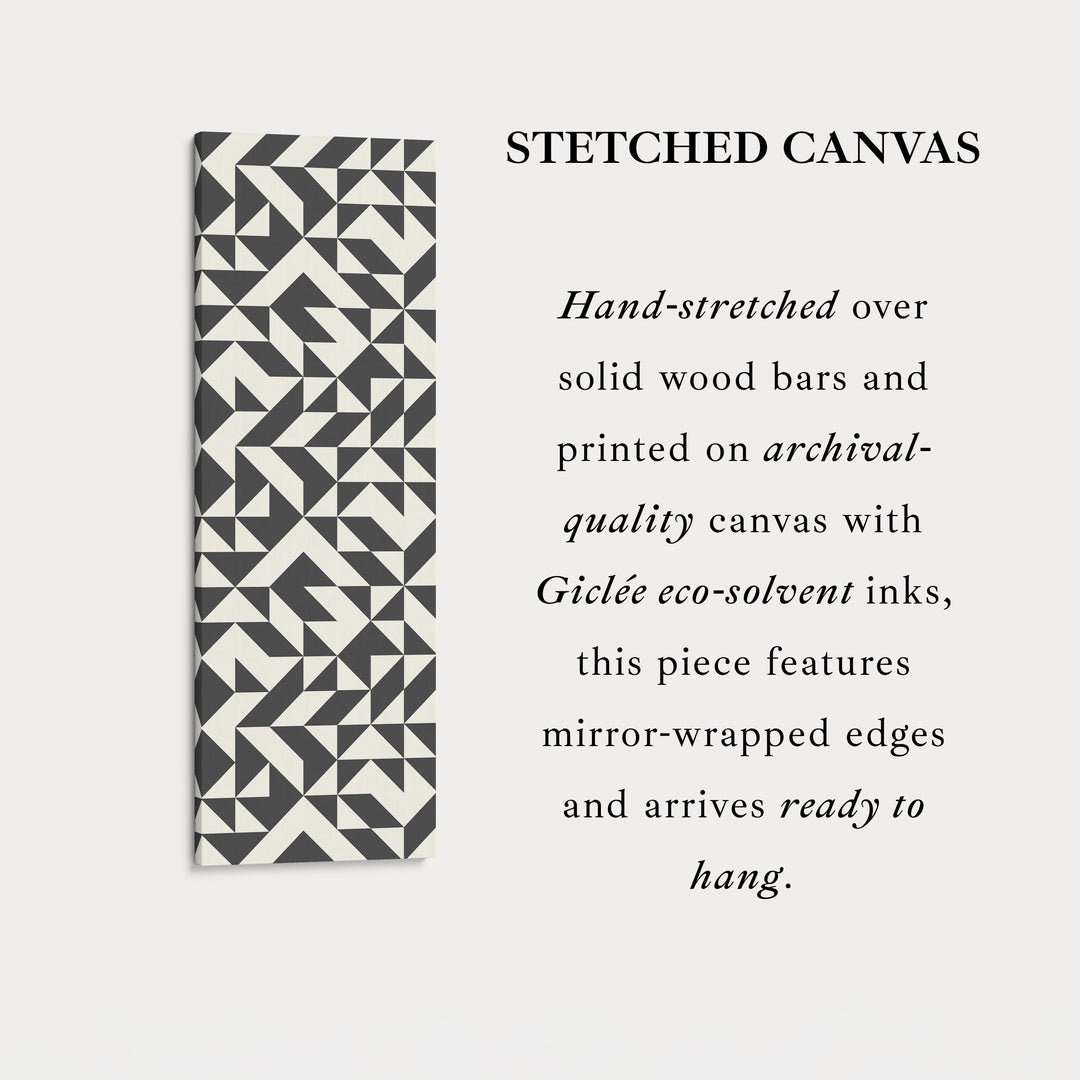 Geometric Arrows Long Narrow Canvas Wall Art for Hallway or Office