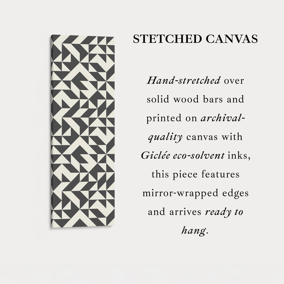 Geometric Arrows Long Narrow Canvas Wall Art for Hallway or Office