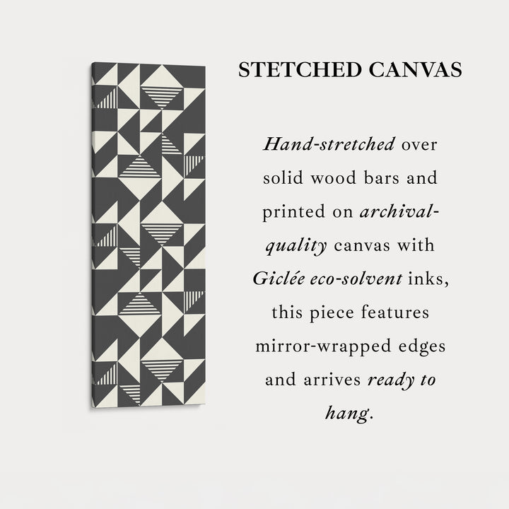 Art mural vertical haut en toile Triangles abstraits pour chambre ou bureau