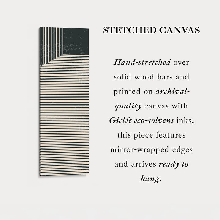 Toile encadrée verticale abstraite à rayures pour coin, décoration murale pour chambre ou bureau