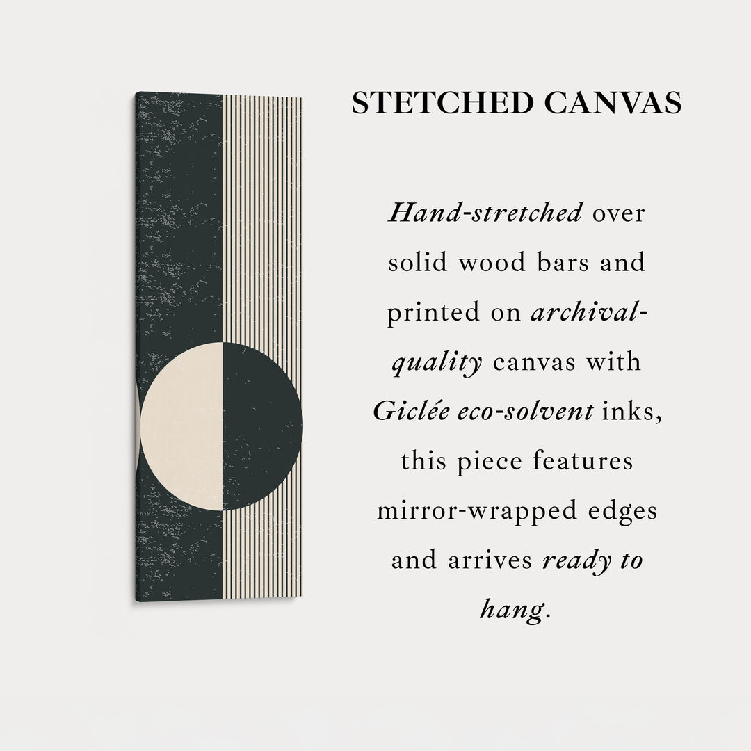 Art mural en toile encadrée verticale abstraite Chevron Sun pour couloir ou chambre