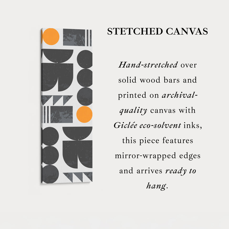 Abstract Half Moon Pattern Vertical Framed Canvas Wall Art for Bedroom or Office