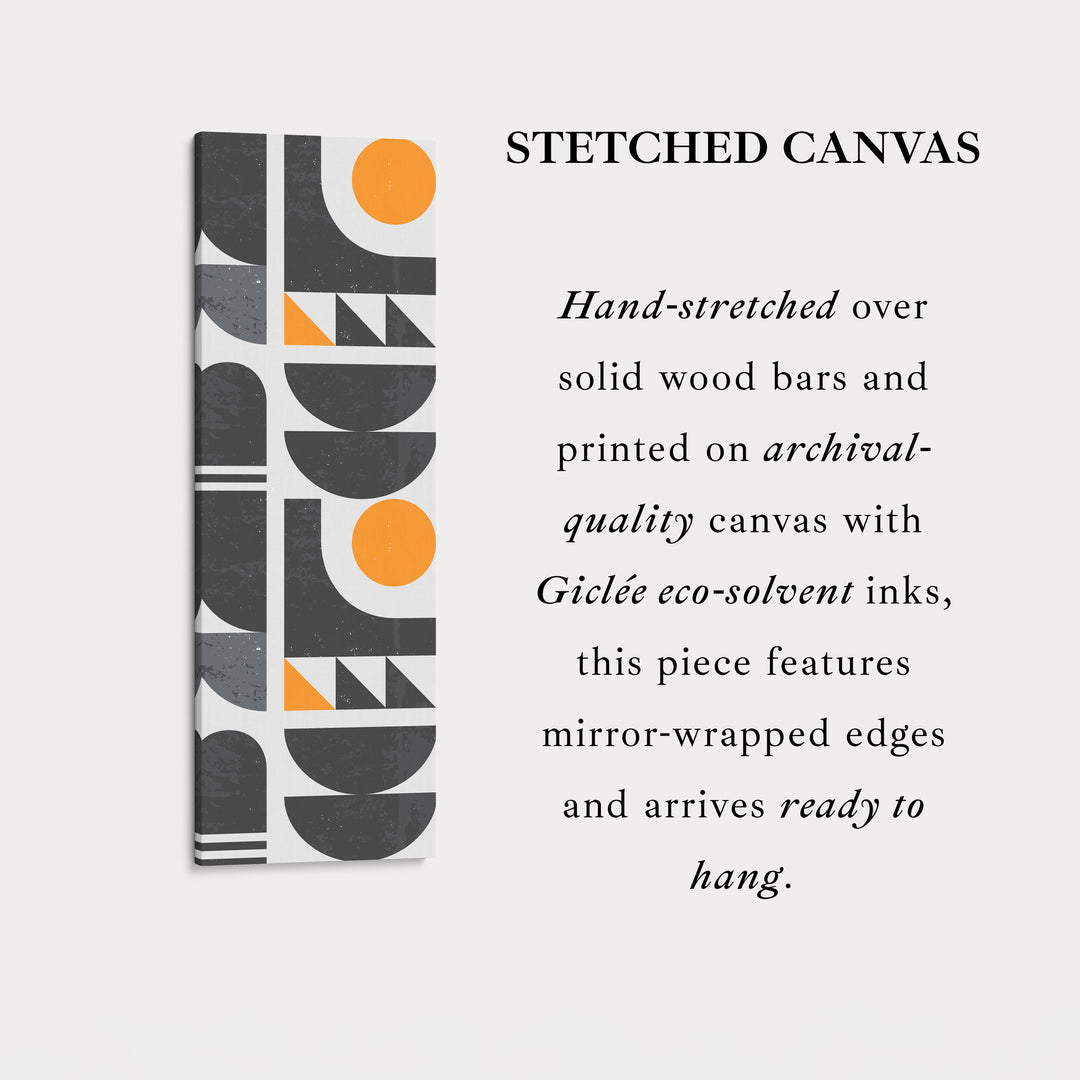 Modern Geometric Sun Vertical Framed Canvas Wall Art for Office or Studio