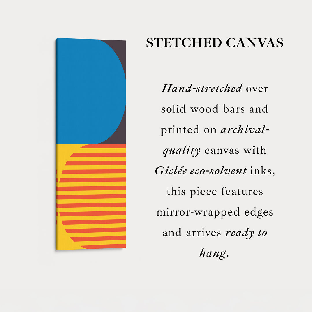 Minimalist Sun Stripes Vertical Framed Canvas Wall Art for Bedroom or Hallway