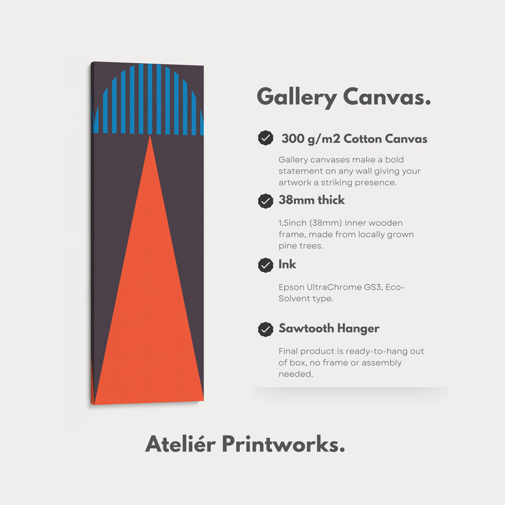 Bold Triangle and Stripes Vertical Framed Canvas Wall Art for Office or Hallway