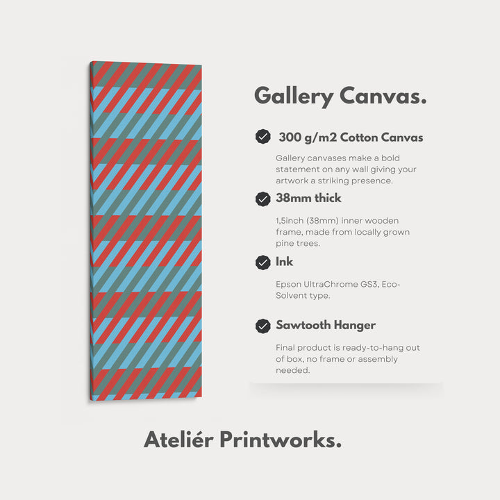 Abstract Stripe Geometry Vertical Framed Canvas Wall Art for Bedroom or Studio