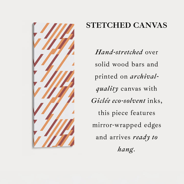 Toile encadrée à rayures verticales tons terre pour salon ou bureau