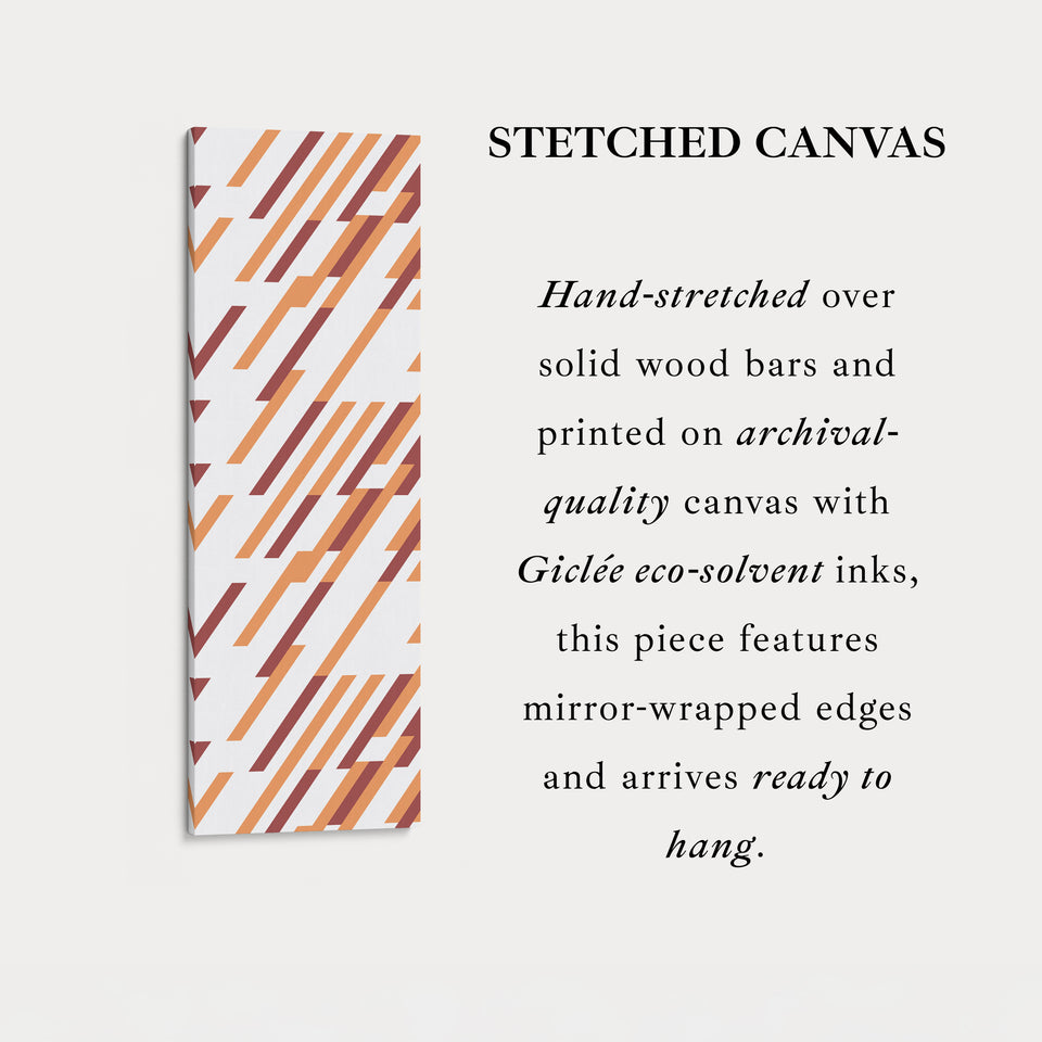 Earth Tone Stripes Vertical Framed Canvas Wall Art for Living Room or Office