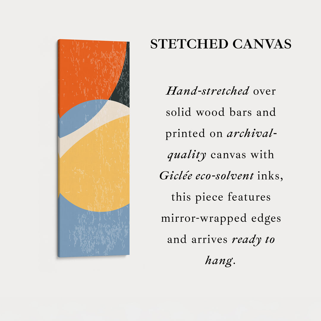 Modern Retro Curves Vertical Framed Canvas Wall Art for Living Room or Studio