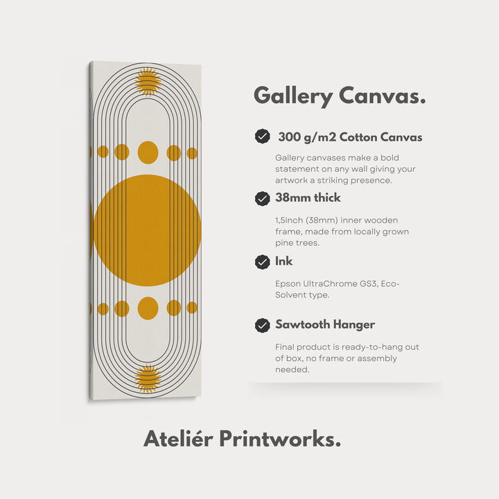 Colorful Bauhaus Circles Vertical Framed Canvas Wall Art for Living Room or Hallway