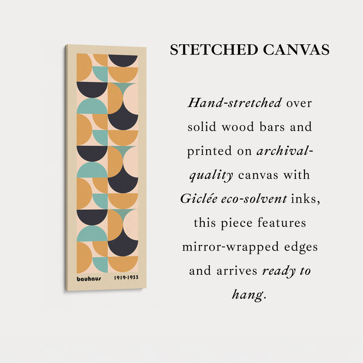 Retro Bauhaus Overlapping Shapes Vertical Framed Canvas Wall Art for Living Room or Study