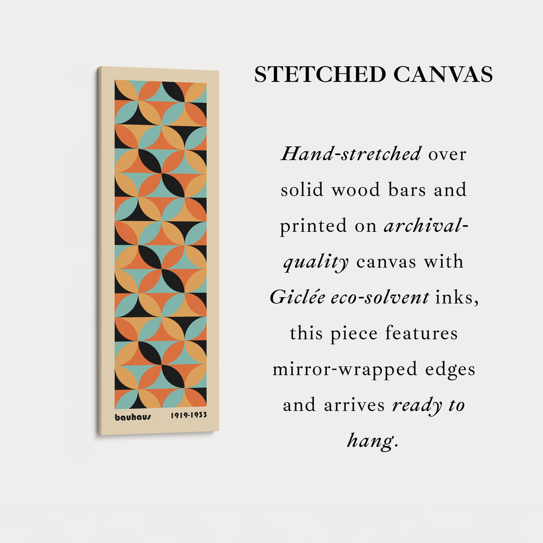 Bold Yellow Bauhaus Geometry Vertical Framed Canvas Wall Art for Office or Hallway