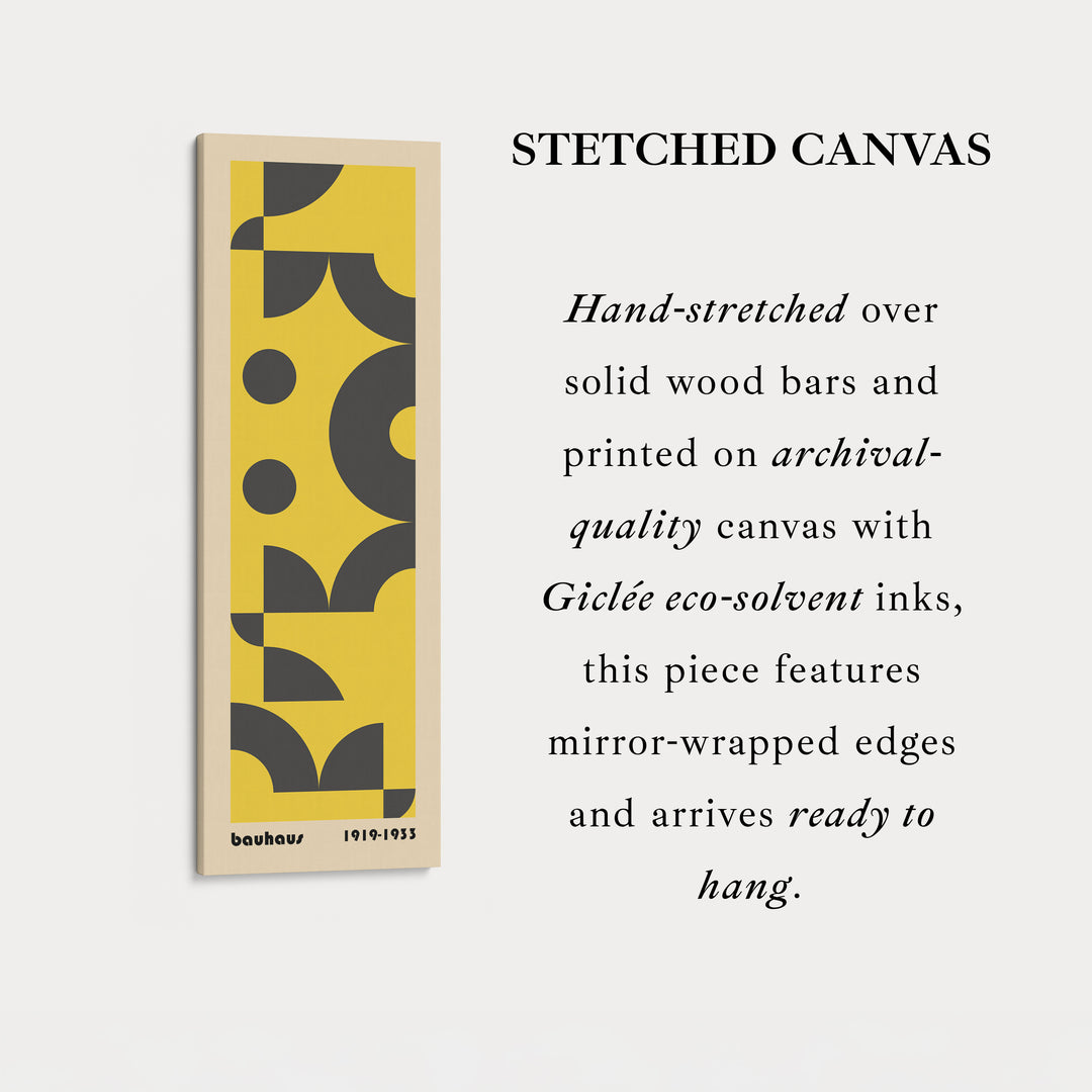 Blue and Beige Bauhaus Vertical Framed Canvas Wall Art for Bedroom or Office