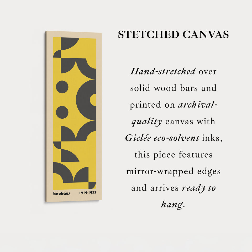 Blau und Beige Bauhaus Vertikale Gerahmte Leinwand Wandkunst für Schlafzimmer oder Büro