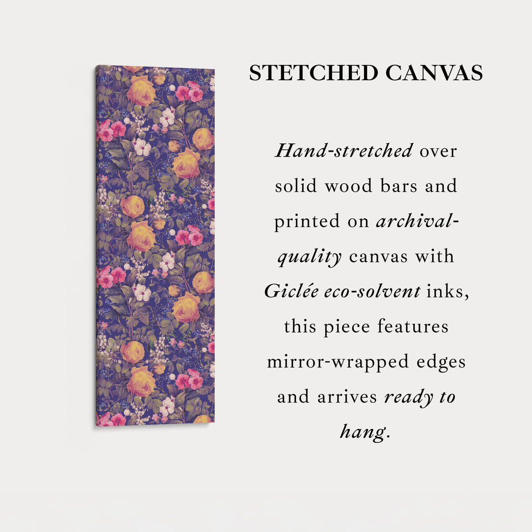 Vertical Wall Art Yellow Roses Botanical Canvas For Living Room