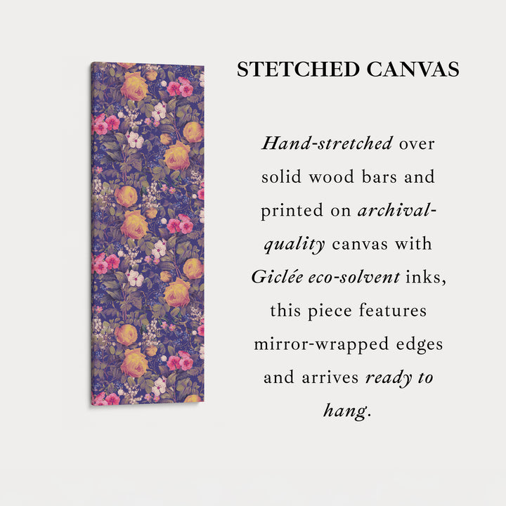 Vertical Wall Art Yellow Roses Botanical Canvas For Living Room