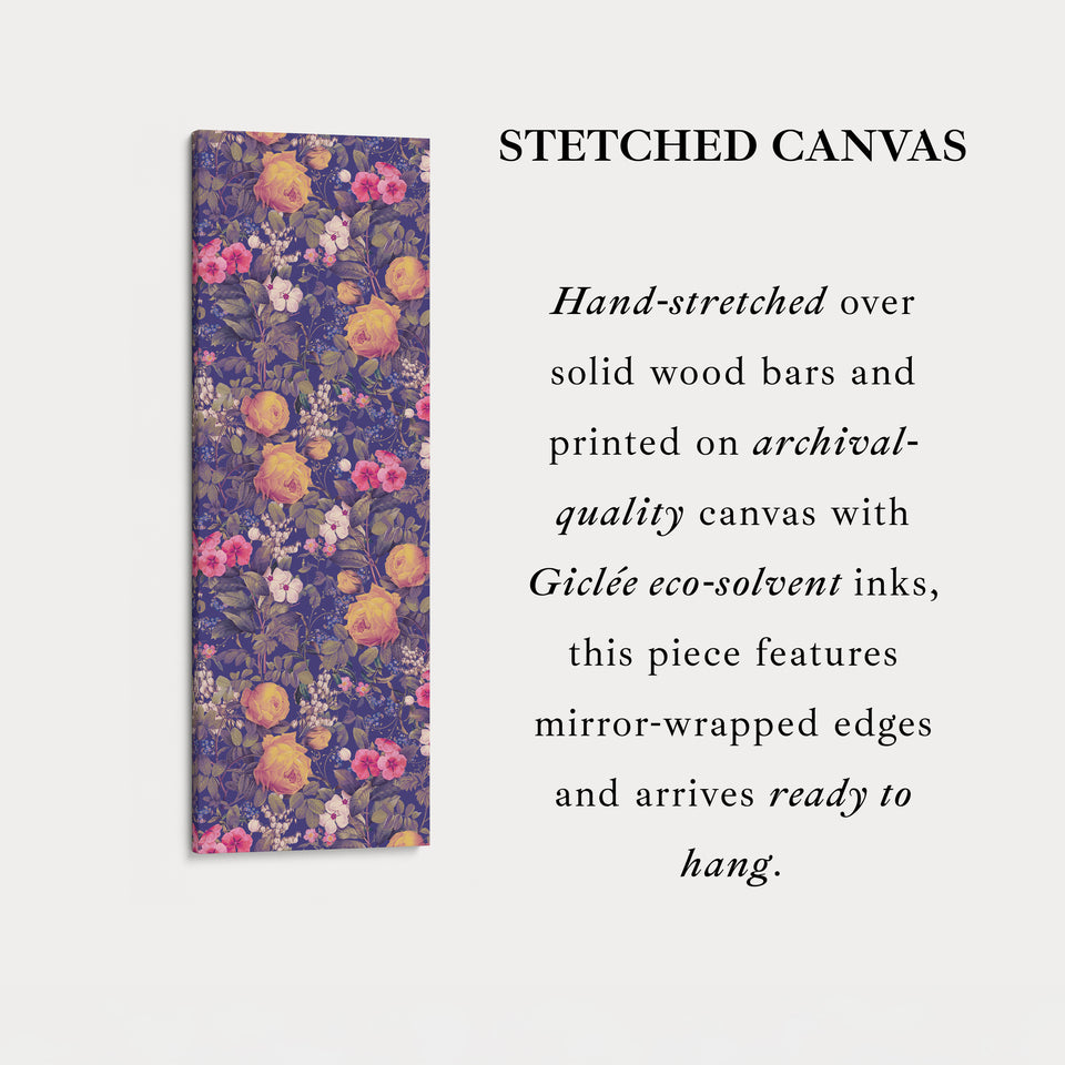 Vertical Wall Art Yellow Roses Botanical Canvas For Living Room