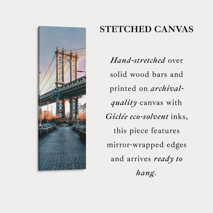 Narrow Wall Art Manhattan Bridge Vertical Framed Canvas For Hallway