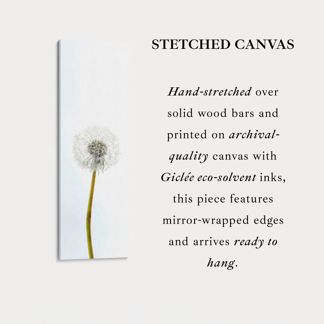Vertical Framed Canvas Minimal Dandelion Tall Wall Art For Bedroom