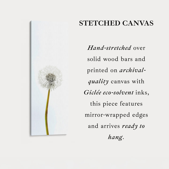 Vertical Framed Canvas Minimal Dandelion Tall Wall Art For Bedroom