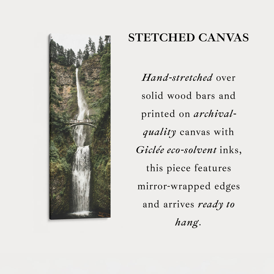 Tall Canvas Wall Art Waterfall Bridge Narrow Wall Art For Living Room