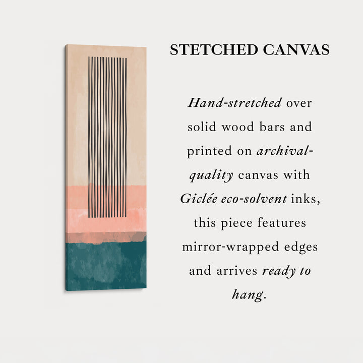 Long Vertical Canvas Orange Blue Tall Modern Abstract Wall Art