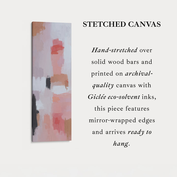 Tall Wall Art Soft Abstract Pink And Red For Living Room