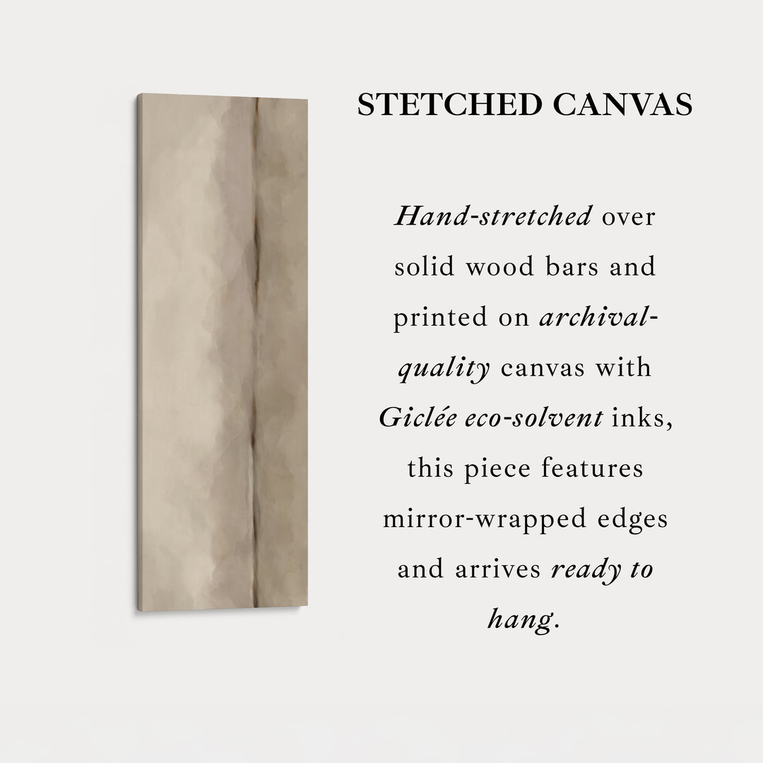 Vertical Framed Canvas Beige Minimal Wall Art For Bedroom Or Hallway