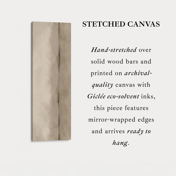 Vertical Framed Canvas Beige Minimal Wall Art For Bedroom Or Hallway