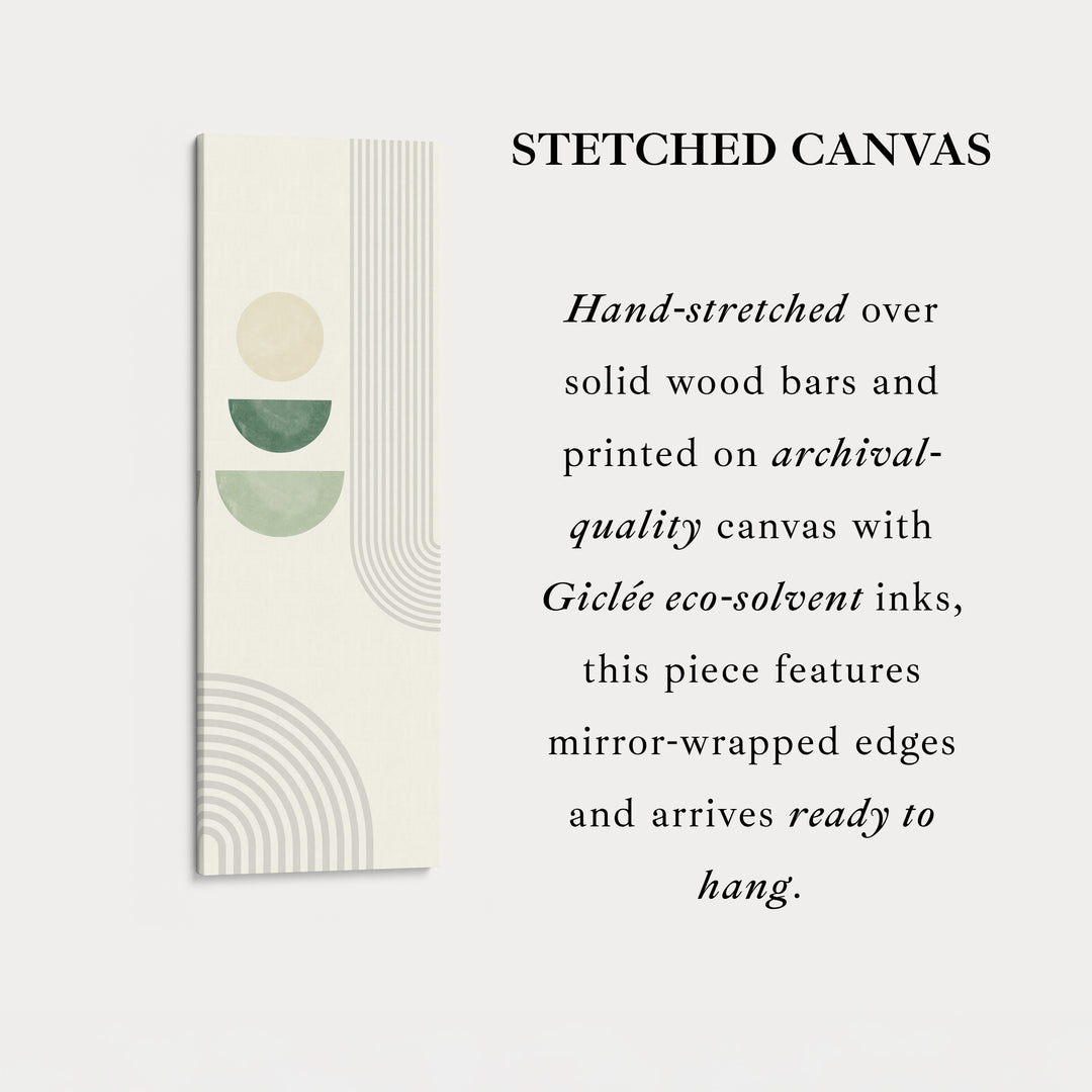 Tall Modern Abstract Wall Art Green Geometric For Hallway