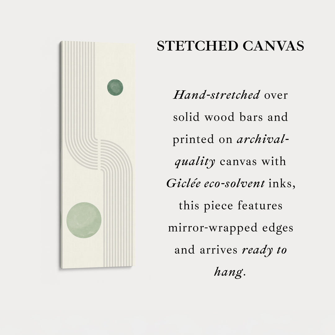 Skinny Wall Art Green Minimal Geometric For Modern Interiors