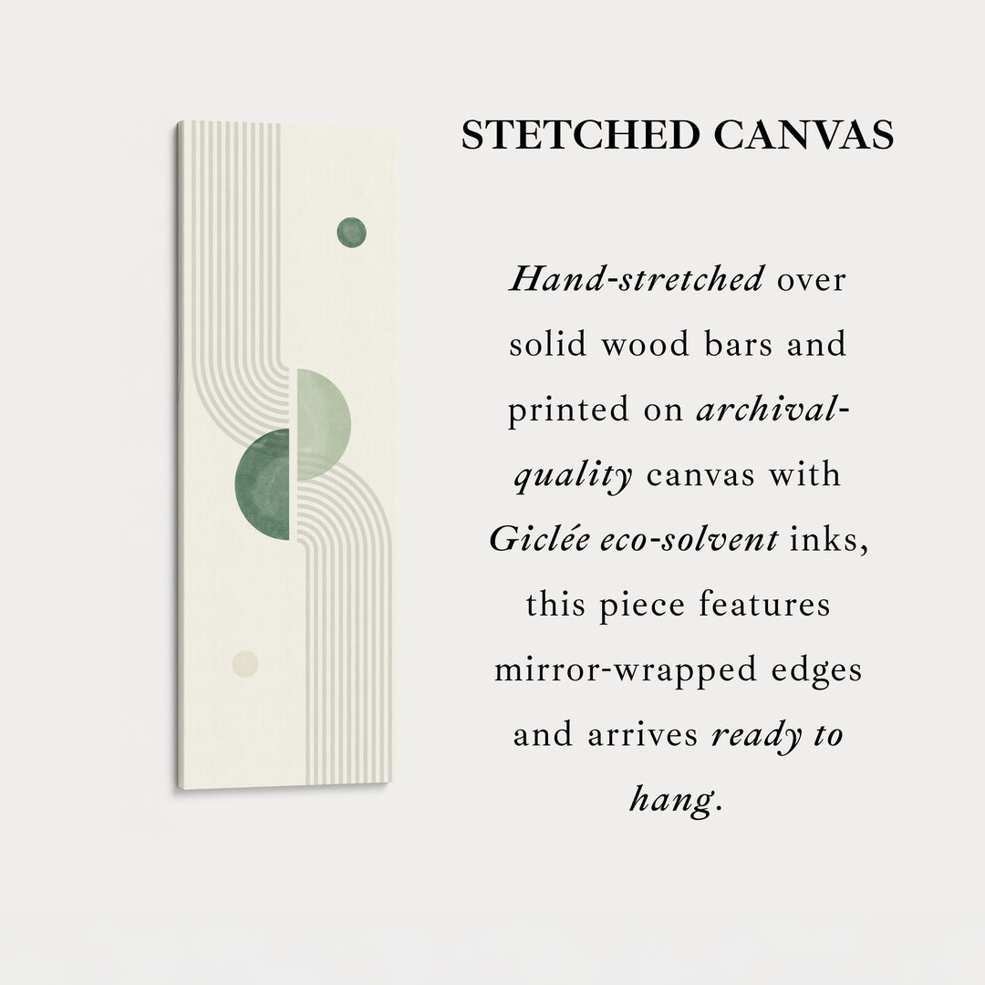 Vertical Wall Art Minimal Green Circle For Calm Modern Spaces