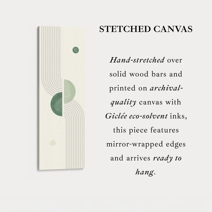 Vertical Wall Art Minimal Green Circle For Calm Modern Spaces