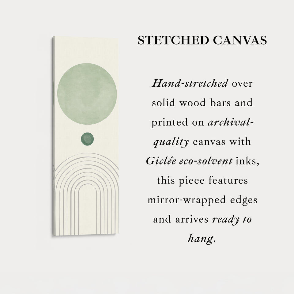 Vertical Wall Art Green Minimal Circles For Hallway Or Bedroom