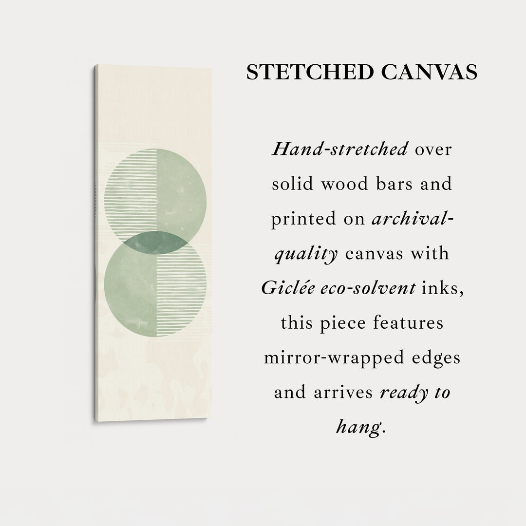 Narrow Wall Art Green Geometric Overlapping Circles For Calm Rooms