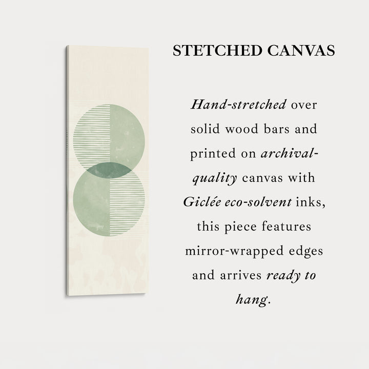 Narrow Wall Art Green Geometric Overlapping Circles For Calm Rooms