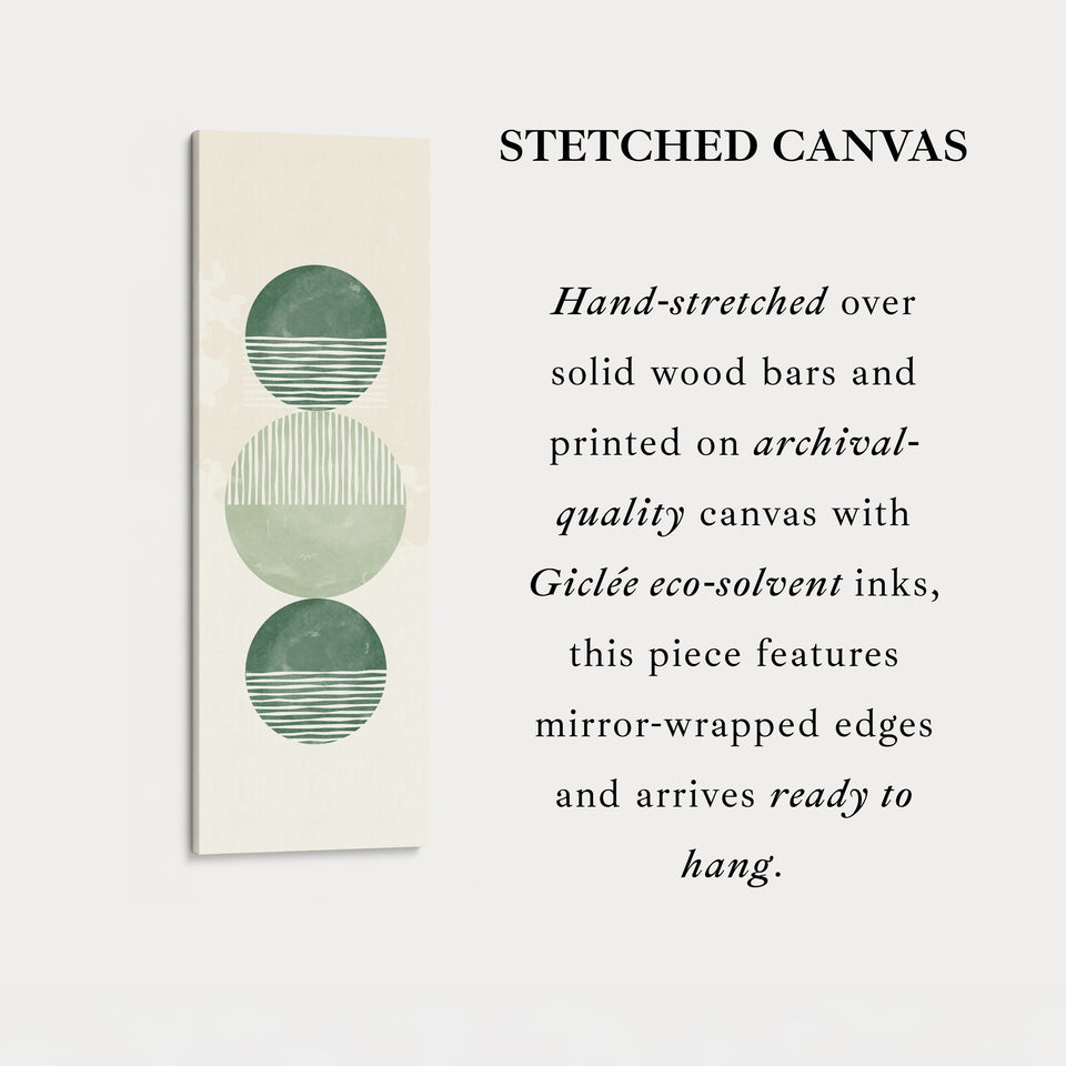 Skinny Wall Art Modern Green Circle Stack For Minimal Interiors