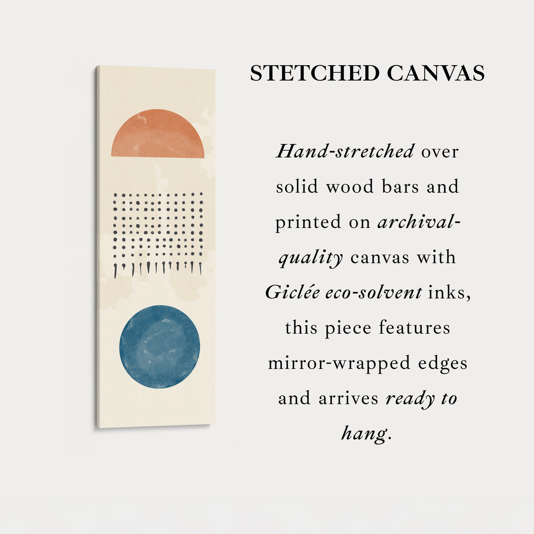 Tall Modern Abstract Wall Art Green Geometric Circle Pattern