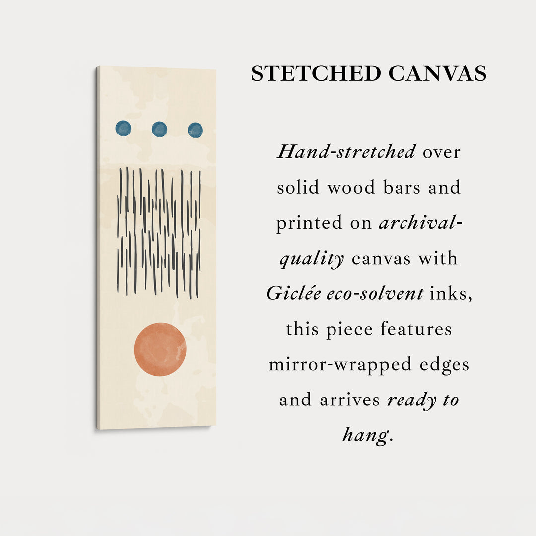 Thin Wall Art Terracotta And Blue Modern Shapes For Living Room