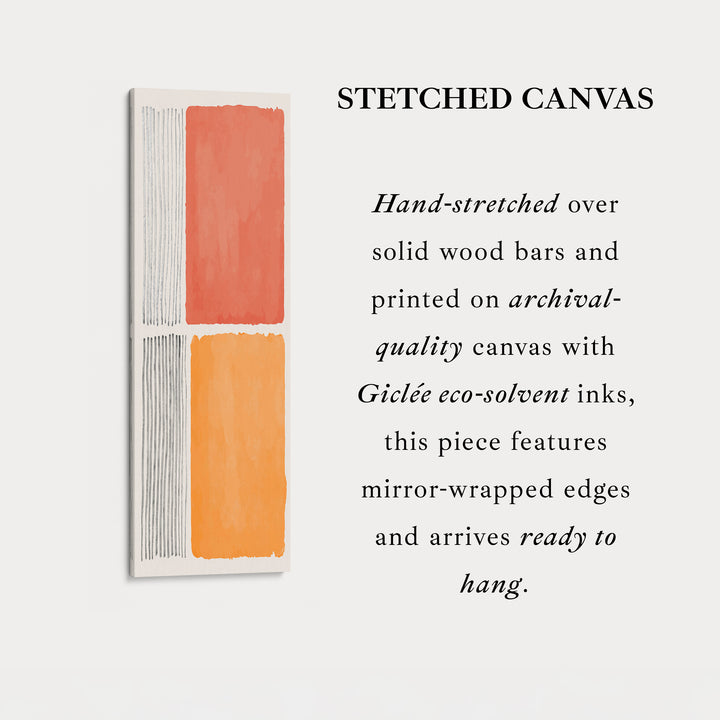 Tall Canvas Wall Art Orange And Neutral Minimal Blocks