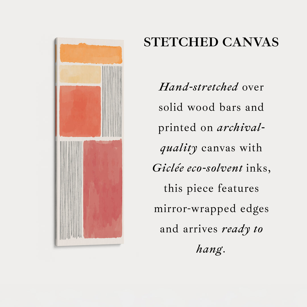 Vertical Wall Art Orange And Terracotta Blocks For Hallway Or Bedroom