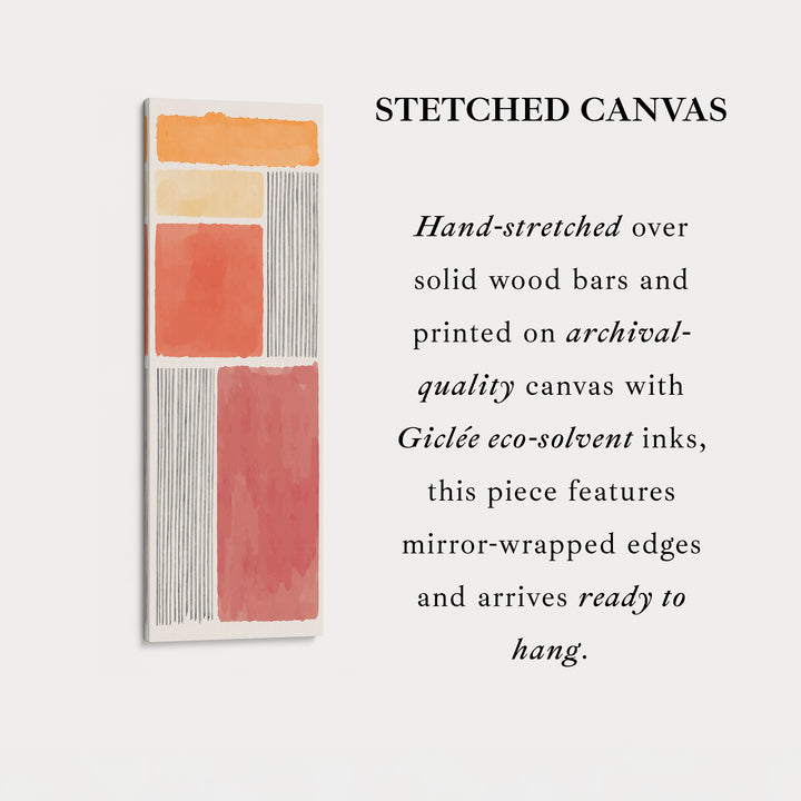 Vertical Wall Art Orange And Terracotta Blocks For Hallway Or Bedroom