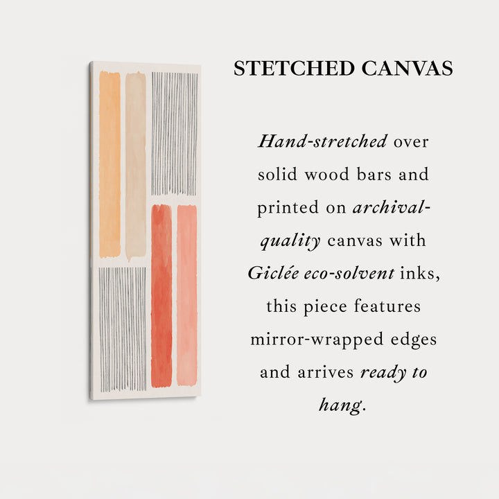 Skinny Wall Art Soft Orange And Neutral Shapes For Hallway Or Bedroom