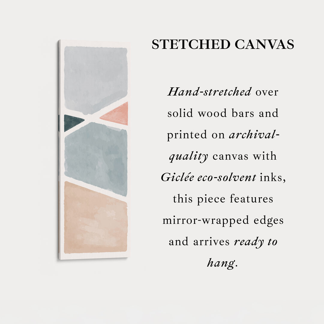 Narrow Wall Art Pink And Blue Minimal Shape Composition