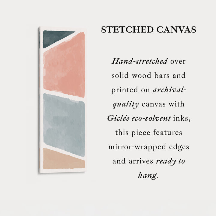 Long Vertical Canvas Blue Grey Minimal Block For Calm Interiors