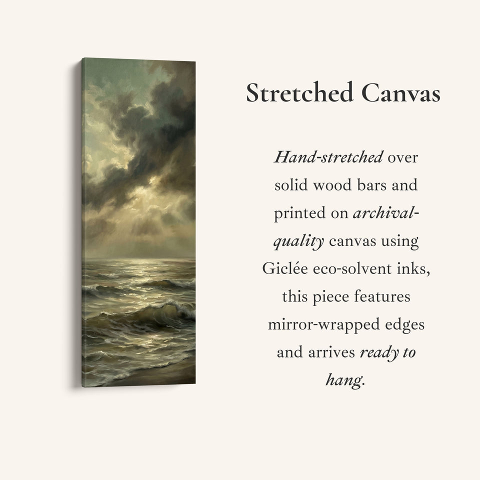 Stormy Sea Vertical Wall Art Framed Canvas Print For Living Room